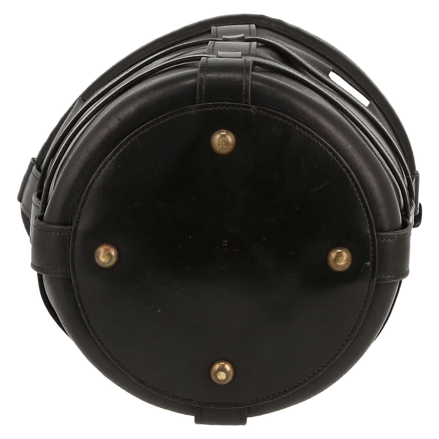 Bolso de mano Hermès  Mangeoire en cuero box negro - Detail D1