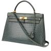 Hermès  Kelly 32 cm handbag  in blue jean porosus crocodile - 00pp thumbnail