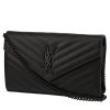 Saint Laurent  Cassandre shoulder bag  in black quilted grained leather - 00pp thumbnail