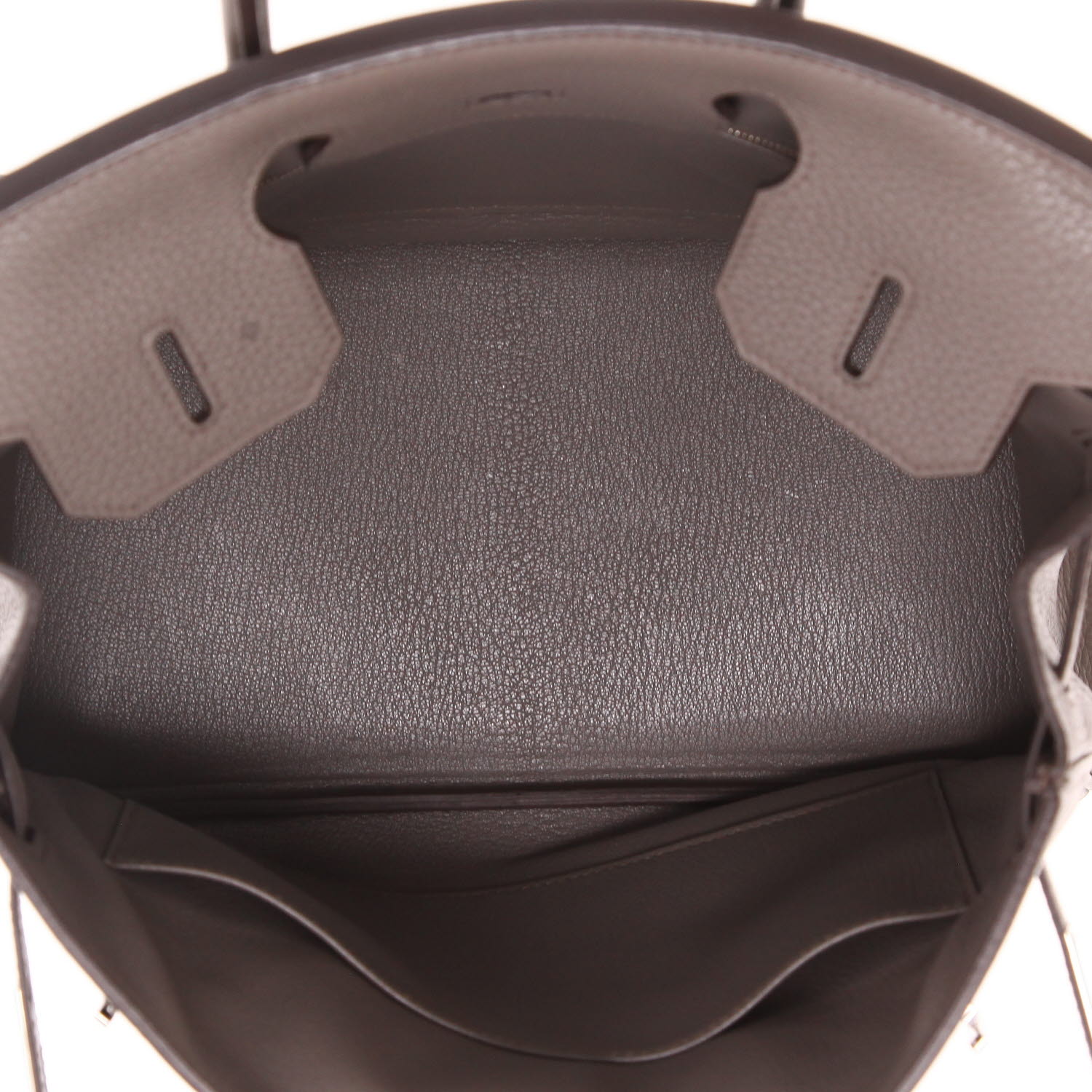 Bolso de mano Hermès  Birkin 30 cm en cuero togo gris - Detail D3