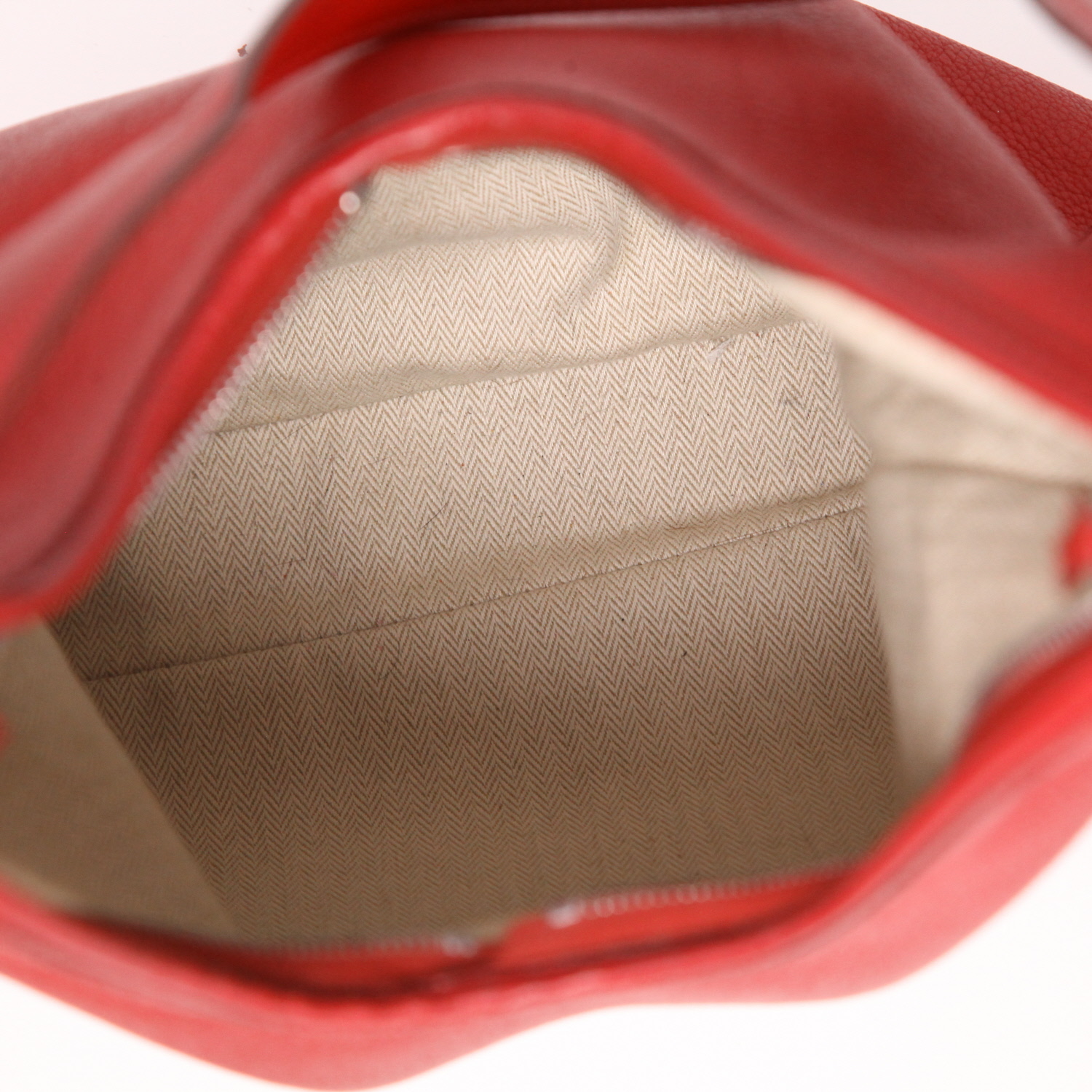 Borsa a spalla Hermès  Massai in pelle togo rossa - Detail D3