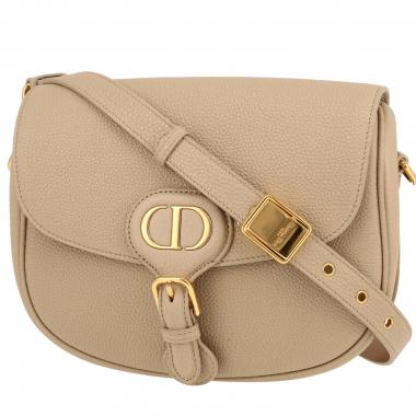 Bolso bandolera Dior  Bobby modelo mediano  en cuero granulado beige