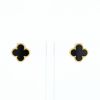 Van Cleef & Arpels Vintage Alhambra earrings in yellow gold and onyx - 360 thumbnail