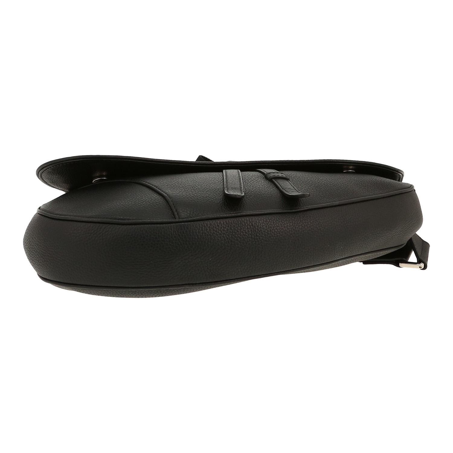 Sac bandoulière Dior  Saddle en cuir grainé noir - Detail D1