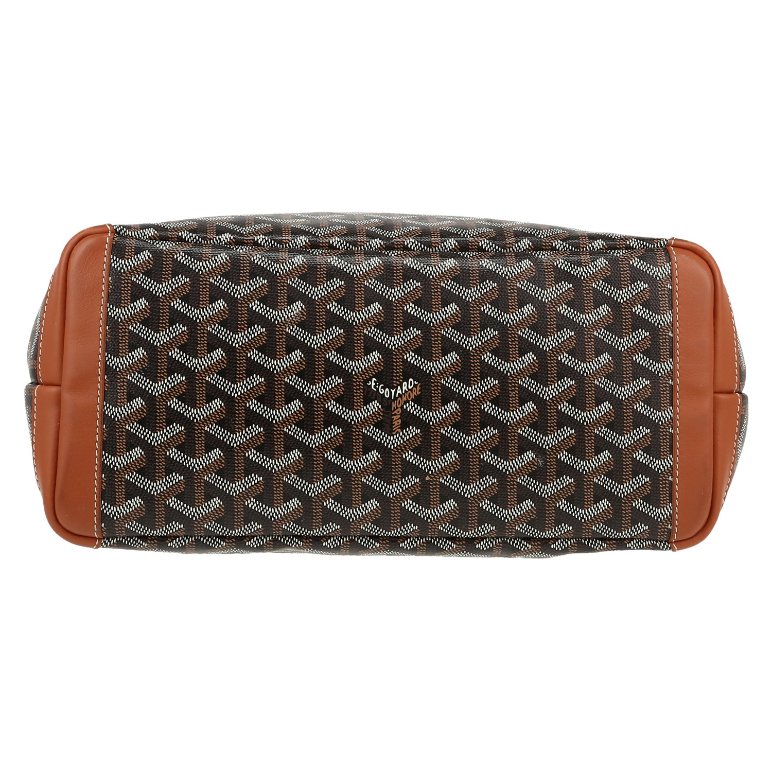 Goyard  Anjou shopping bag  in brown monogram canvas  and brown leather - Detail D1