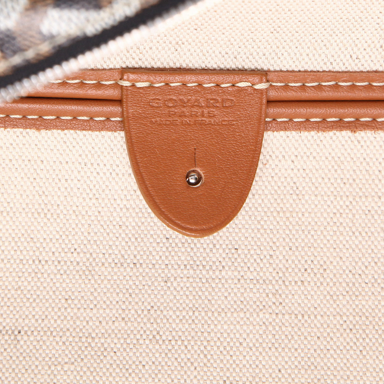 Sac cabas Goyard  Anjou en toile monogram marron et cuir marron - Detail D2