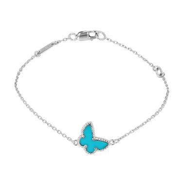 Van Cleef & Arpels Sweet Alhambra bracelet in white gold and turquoise