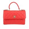 Chanel  Coco Handle handbag  in coral quilted leather - 360 thumbnail