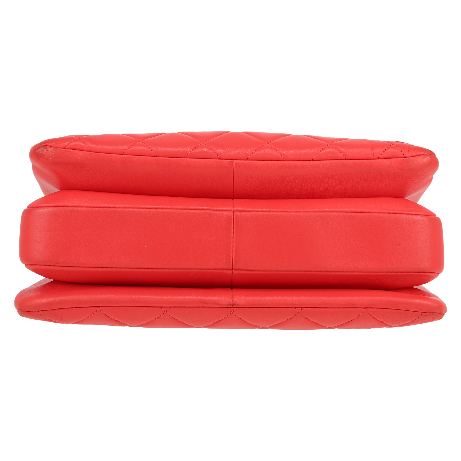 Sac à main Chanel  Coco Handle en cuir matelassé corail - Detail D1