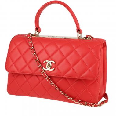 Bolso de mano Chanel  Coco Handle en cuero acolchado coral