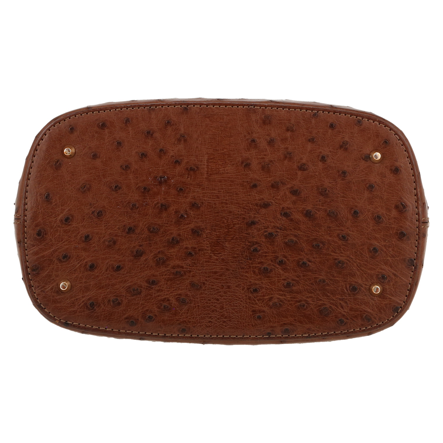 Bolso de mano Louis Vuitton  Lochness en avestruz marrón - Detail D1