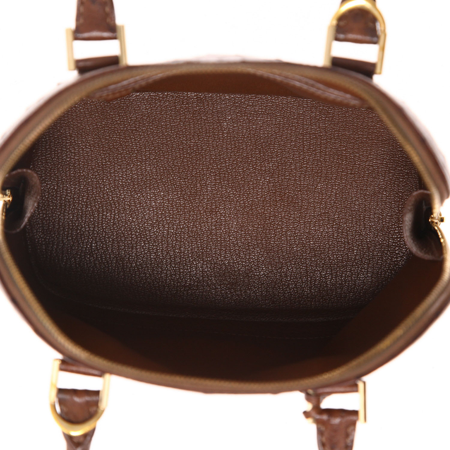 Louis Vuitton  Lochness handbag  in brown ostrich leather - Detail D3
