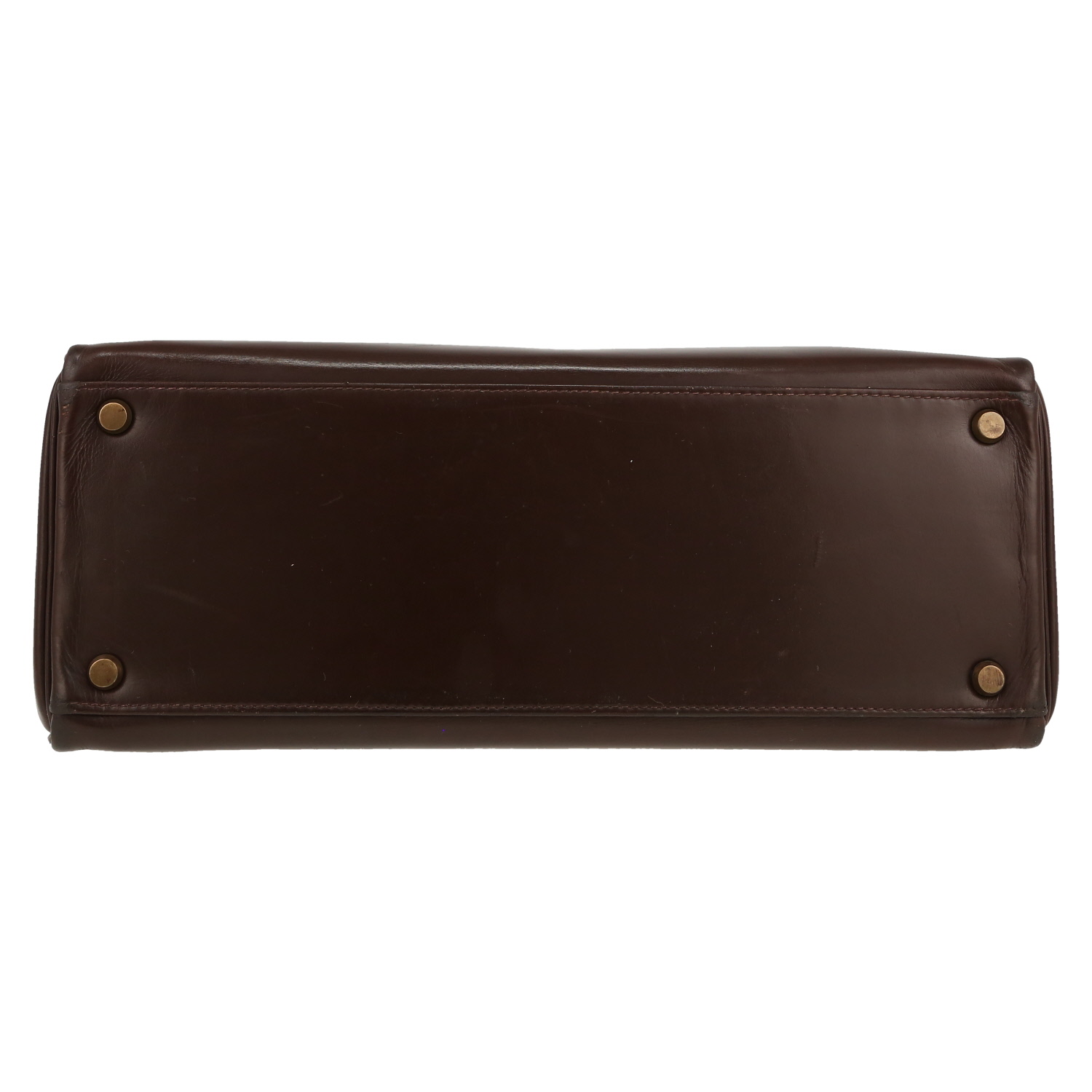 Hermès  Kelly 32 cm handbag  in brown box leather - Detail D1