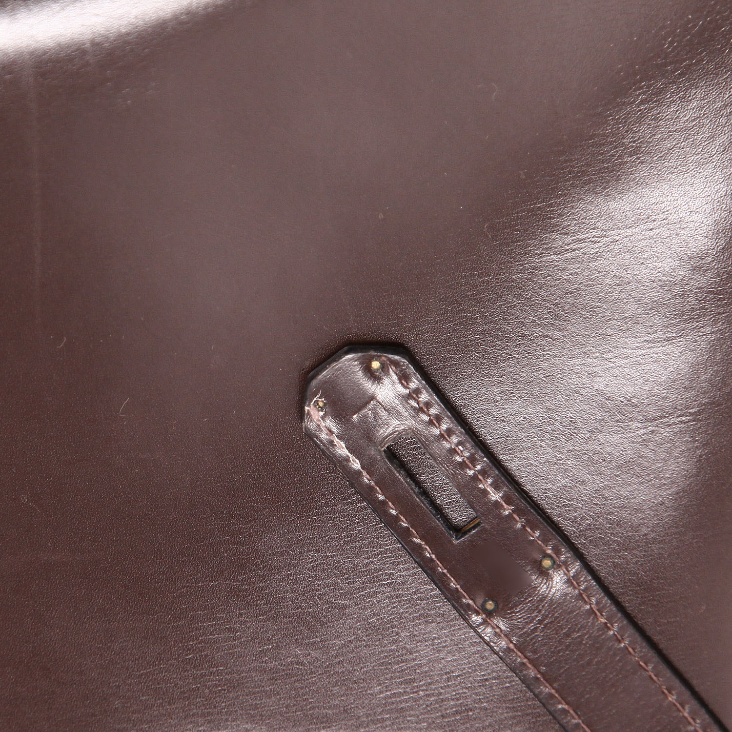 Bolso de mano Hermès  Kelly 32 cm en cuero box marrón - Detail D4