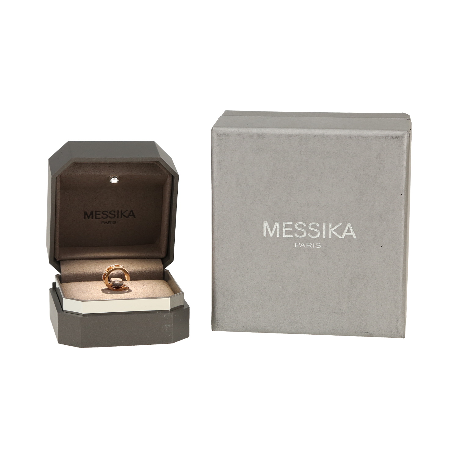 Messika Move Romane earring in pink gold and diamonds - Detail D3
