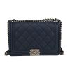 Chanel  Boy shoulder bag  in blue quilted leather - 360 thumbnail