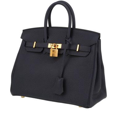 Borsa Hermès  Birkin 25 cm in pelle togo blu