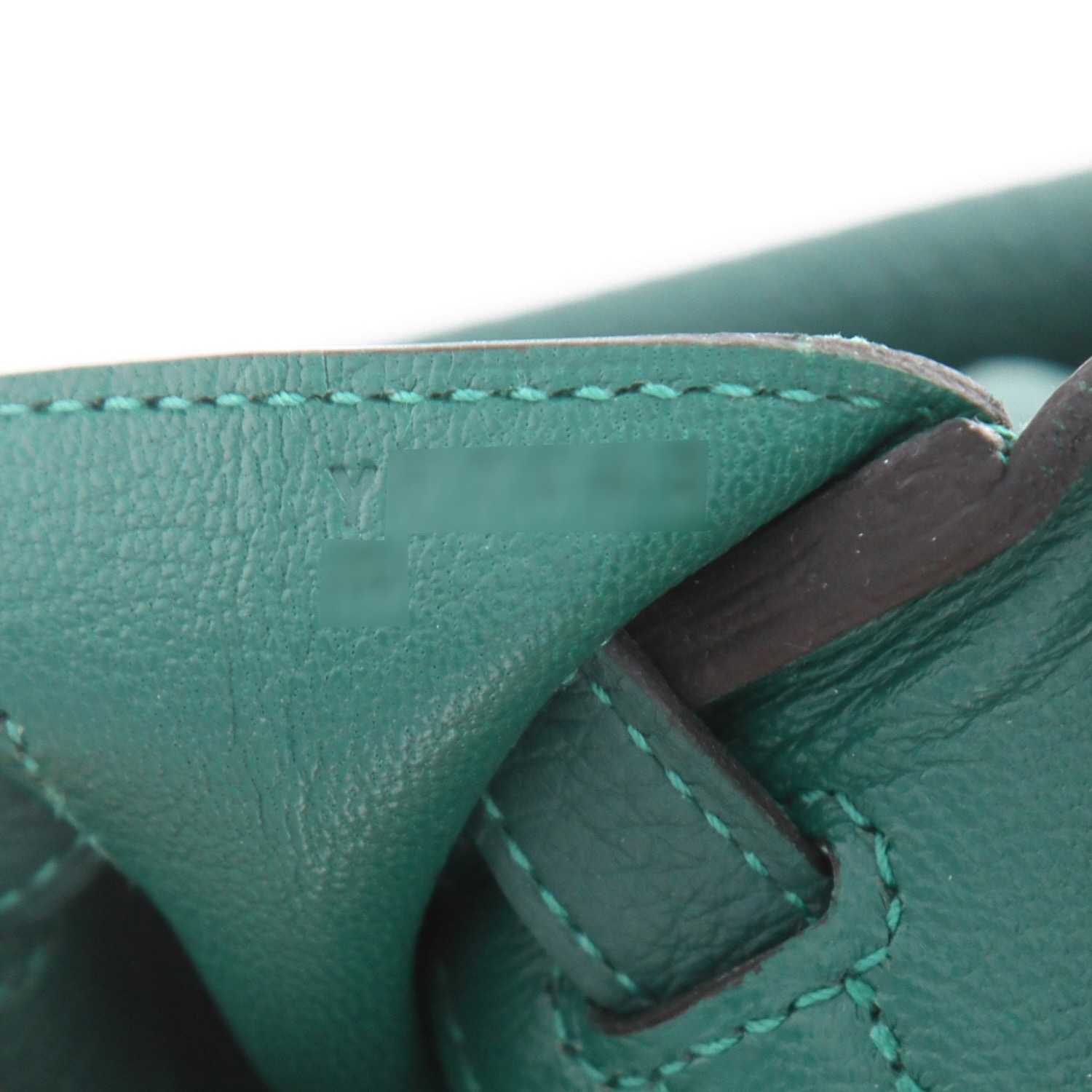 Sac à main Hermès  Birkin 25 cm en cuir togo vert-malachite - Detail D4