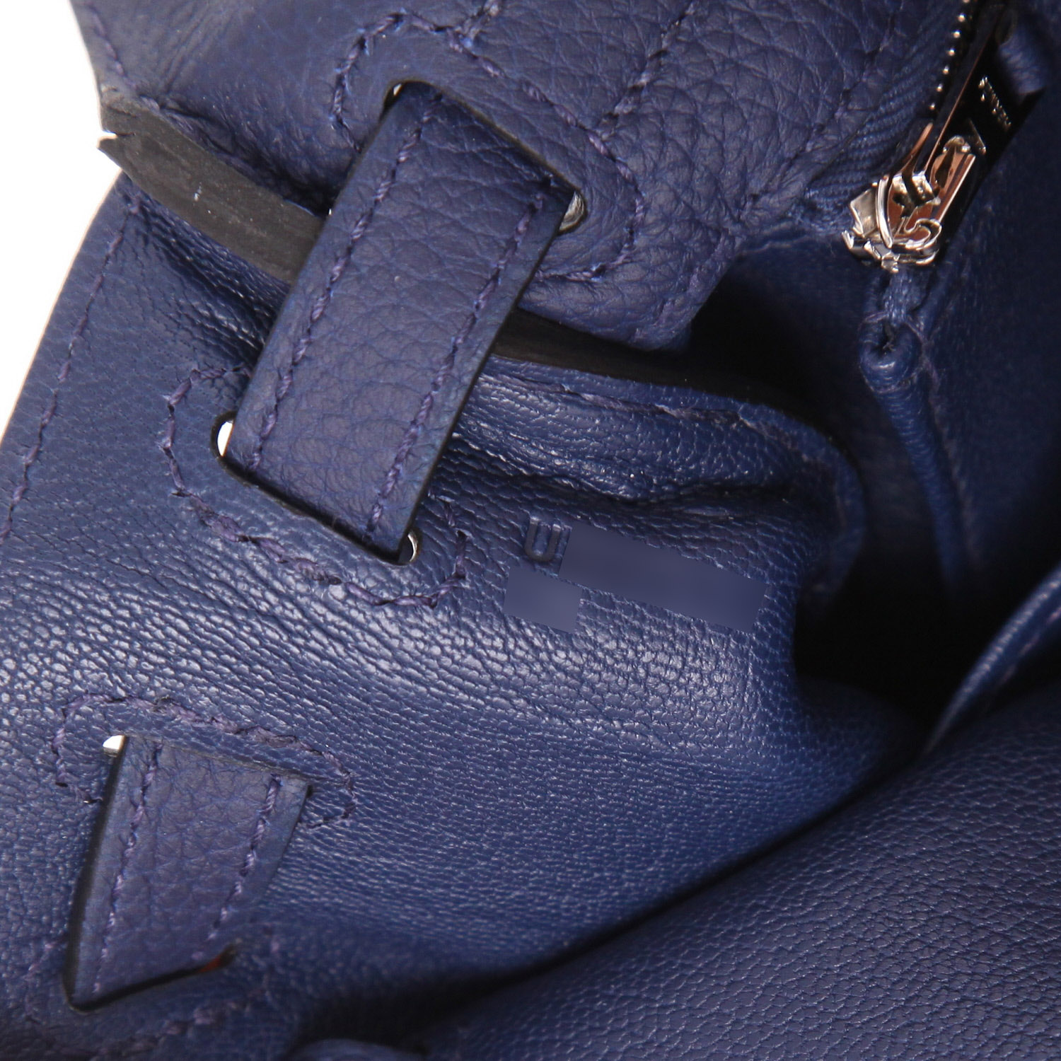 Bolso Hermès Kelly de 25 cm en piel Togo azul - Detail D4