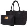 Shopping bag Bottega Veneta  Cabat modello piccolo  in pelle intrecciata viola - 00pp thumbnail