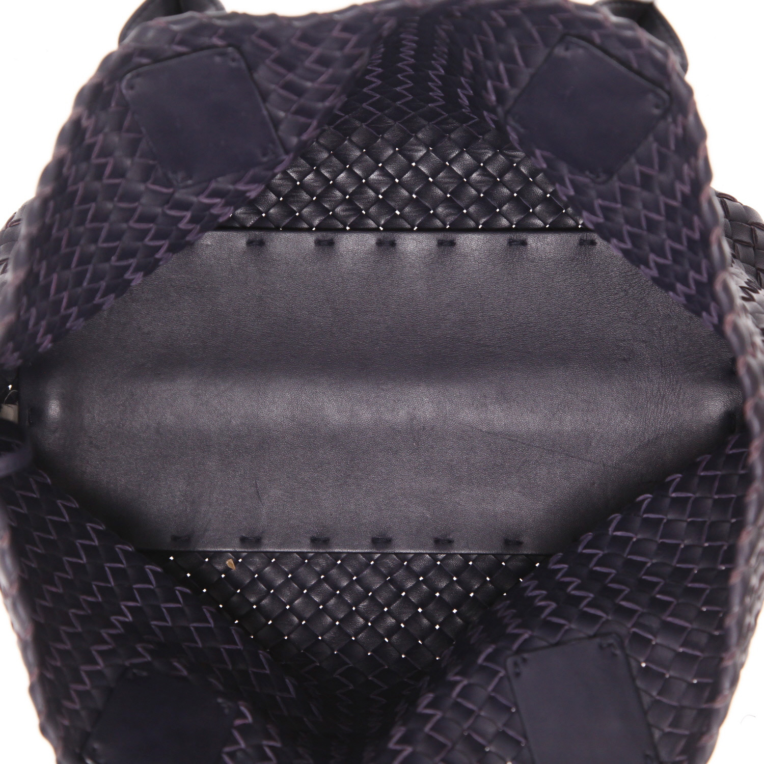Sac cabas Bottega Veneta  Cabat petit modèle  en cuir intrecciato violet - Detail D3