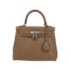 Hermès  Kelly 25 cm handbag  in etoupe Swift leather - 360 thumbnail