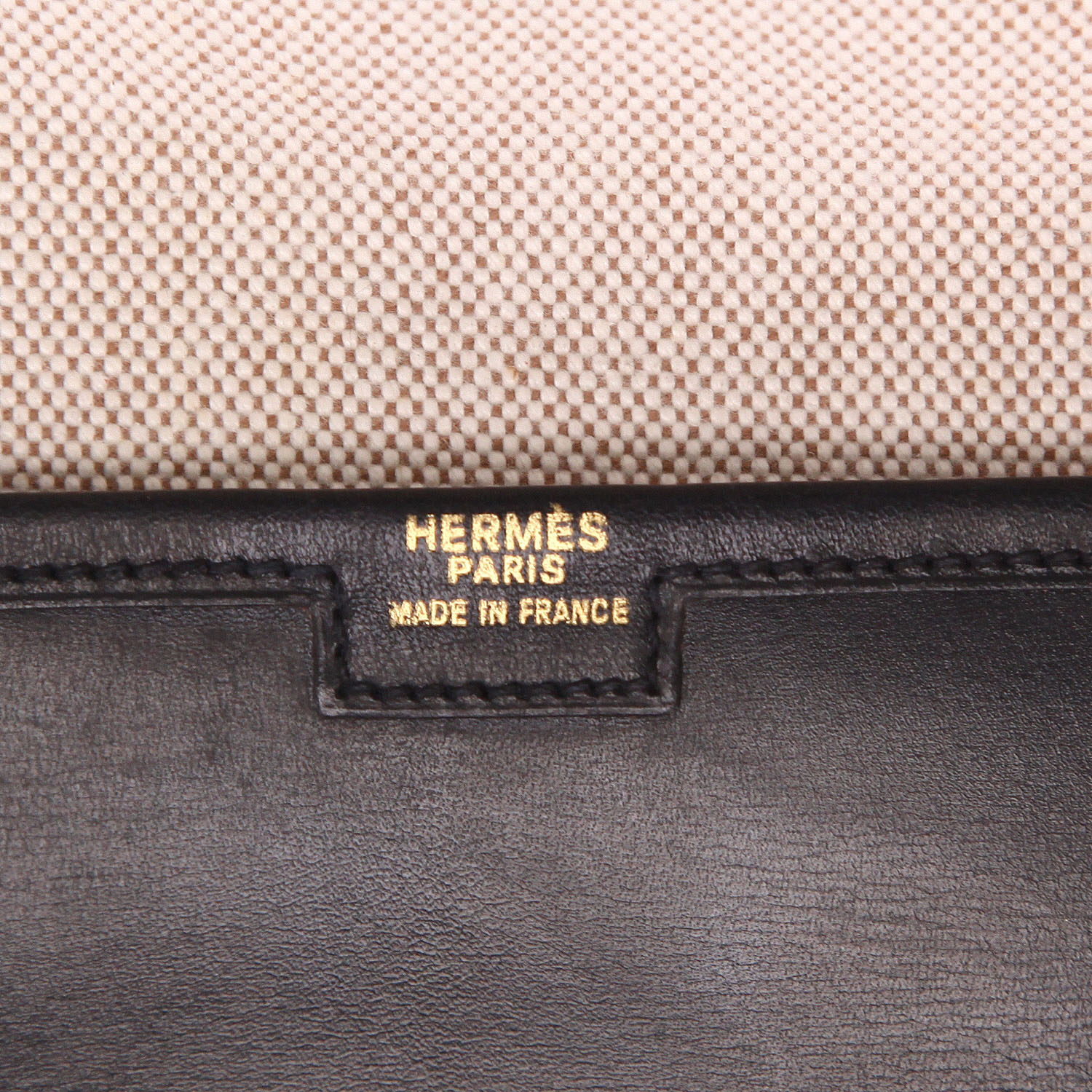 Pochette Hermès  Jige in pelle box nera - Detail D2