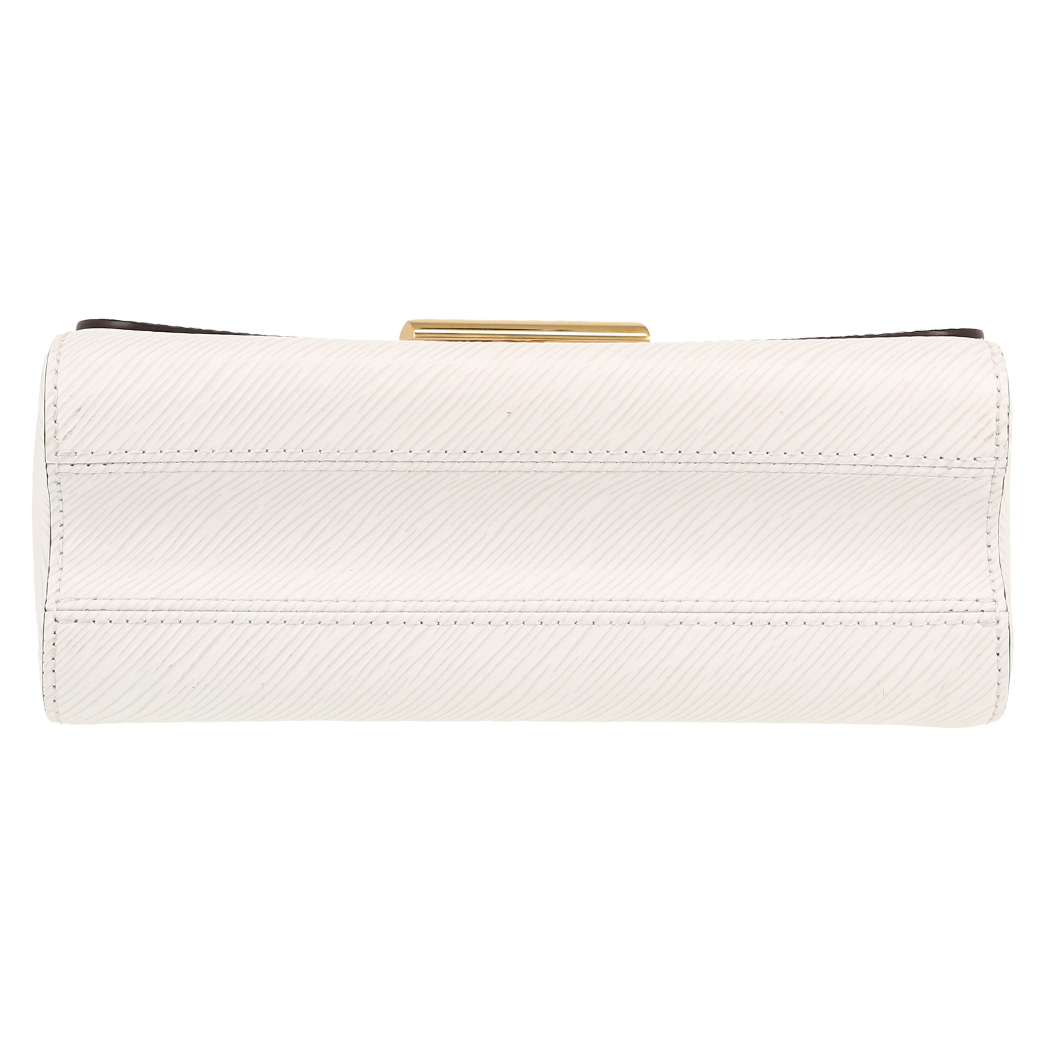 Bolso bandolera Louis Vuitton  Twist modelo mediano  en cuero Epi blanco - Detail D1