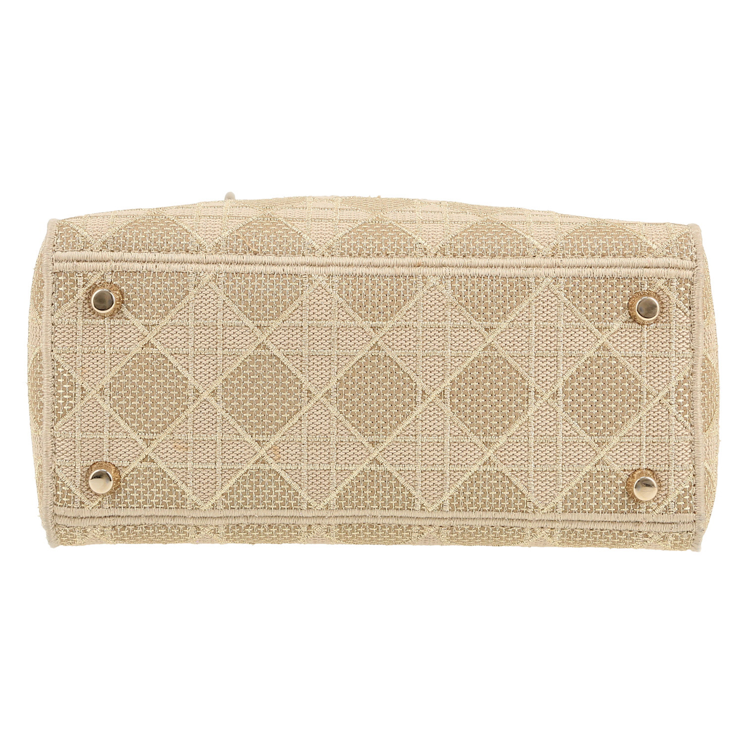 Dior  Lady D-Lite handbag  in beige canvas - Detail D1