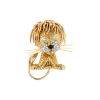 Broche época años 60 Van Cleef & Arpels Lion Ebouriffé modelo grande de oro amarillo, diamantes y esmeralda - 00pp thumbnail