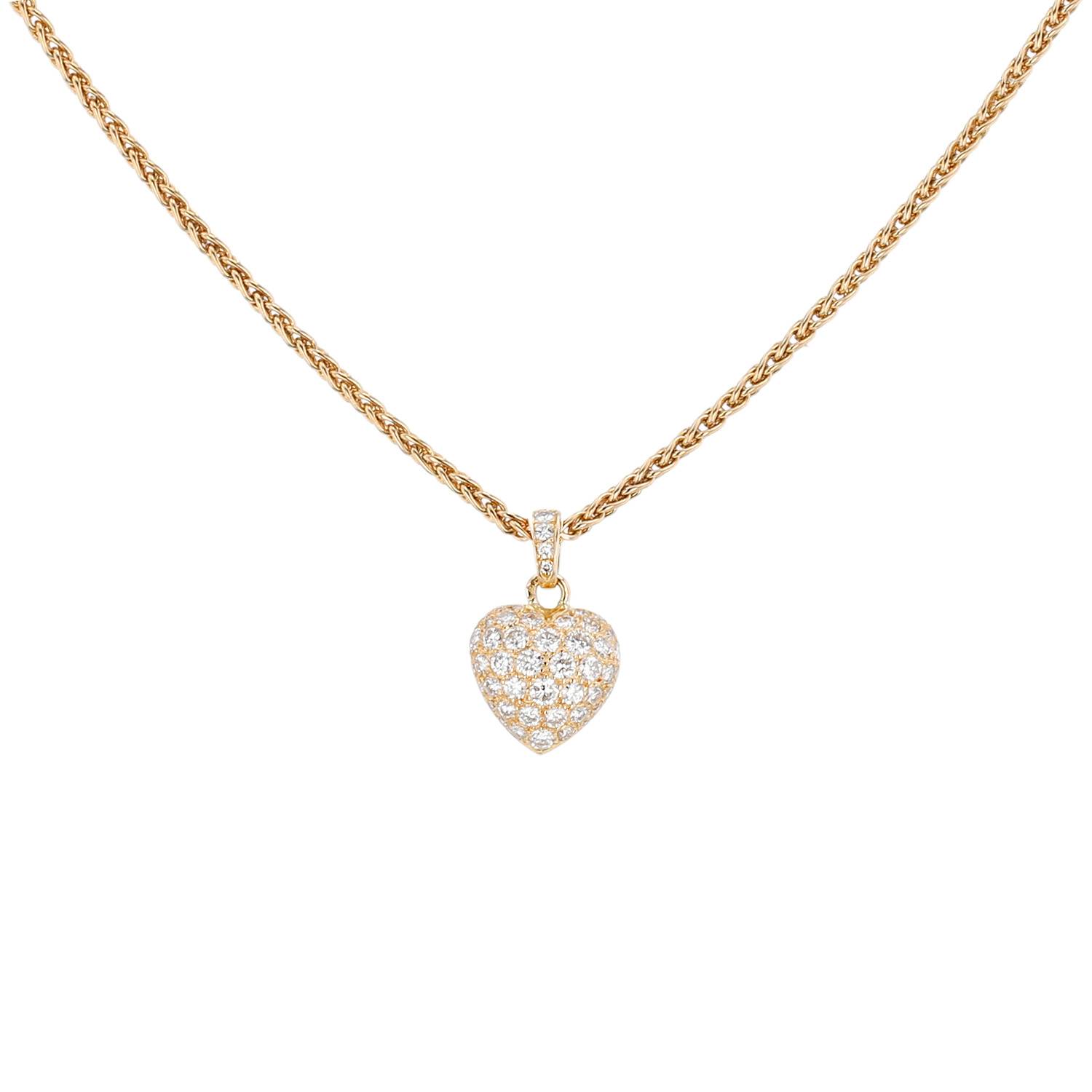 Coeur Et Symbole Necklace In Yellow And Diamonds