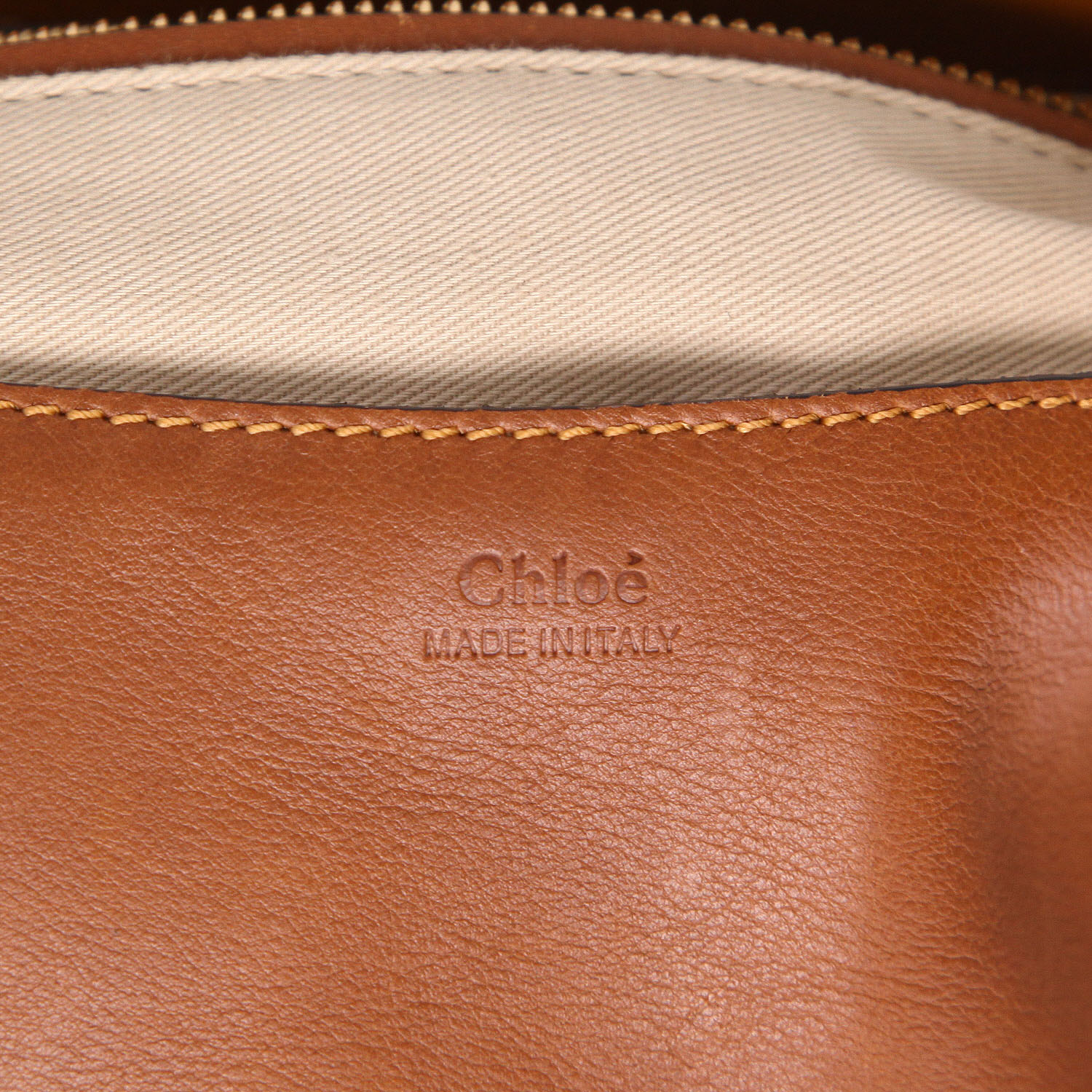 Sac à main Chloé  Lexa en cuir marron - Detail D2