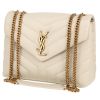 Saint Laurent  Loulou small model  shoulder bag  in cream color chevron quilted leather - 00pp thumbnail
