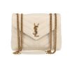 Saint Laurent  Loulou small model  shoulder bag  in cream color chevron quilted leather - 360 thumbnail