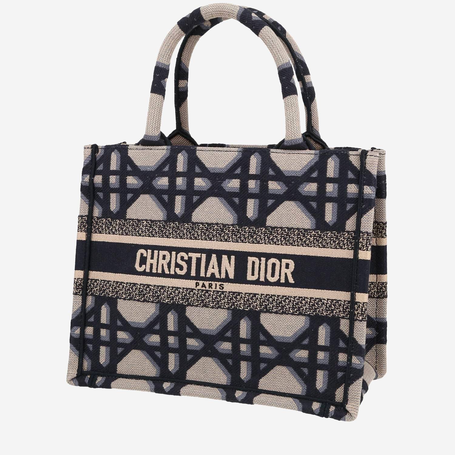 Shopping bag Dior  Book Tote modello piccolo  in tela tricolore