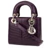 Sac bandoulière Dior  Mini Lady Dior en crocodile violet - 00pp thumbnail