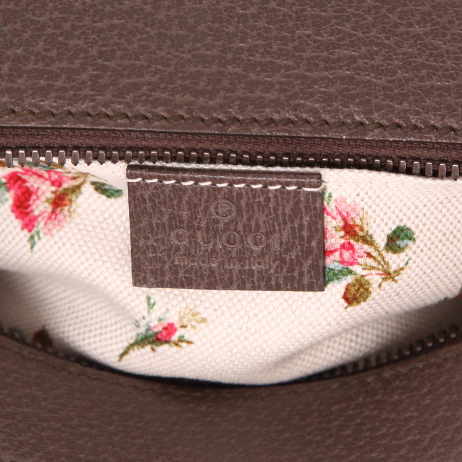 Gucci  Néo Vintage shoulder bag  in beige monogram canvas  and brown leather - Detail D2