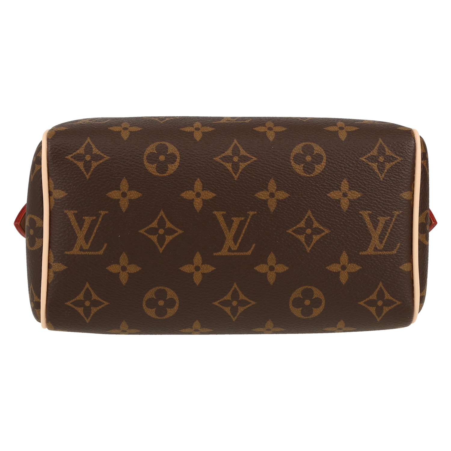 Borsa a tracolla Louis Vuitton  Speedy mini  in tela monogram marrone e pelle naturale - Detail D1