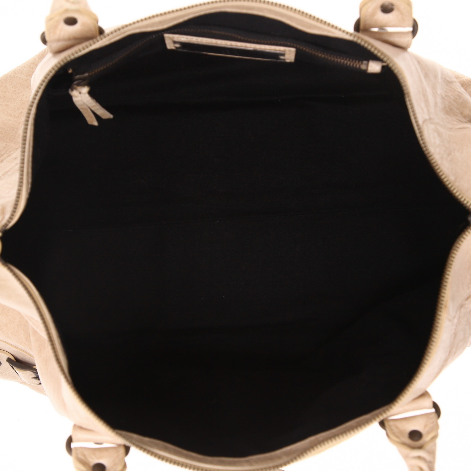 Borsa weekend Balenciaga  Work in pelle beige - Detail D3