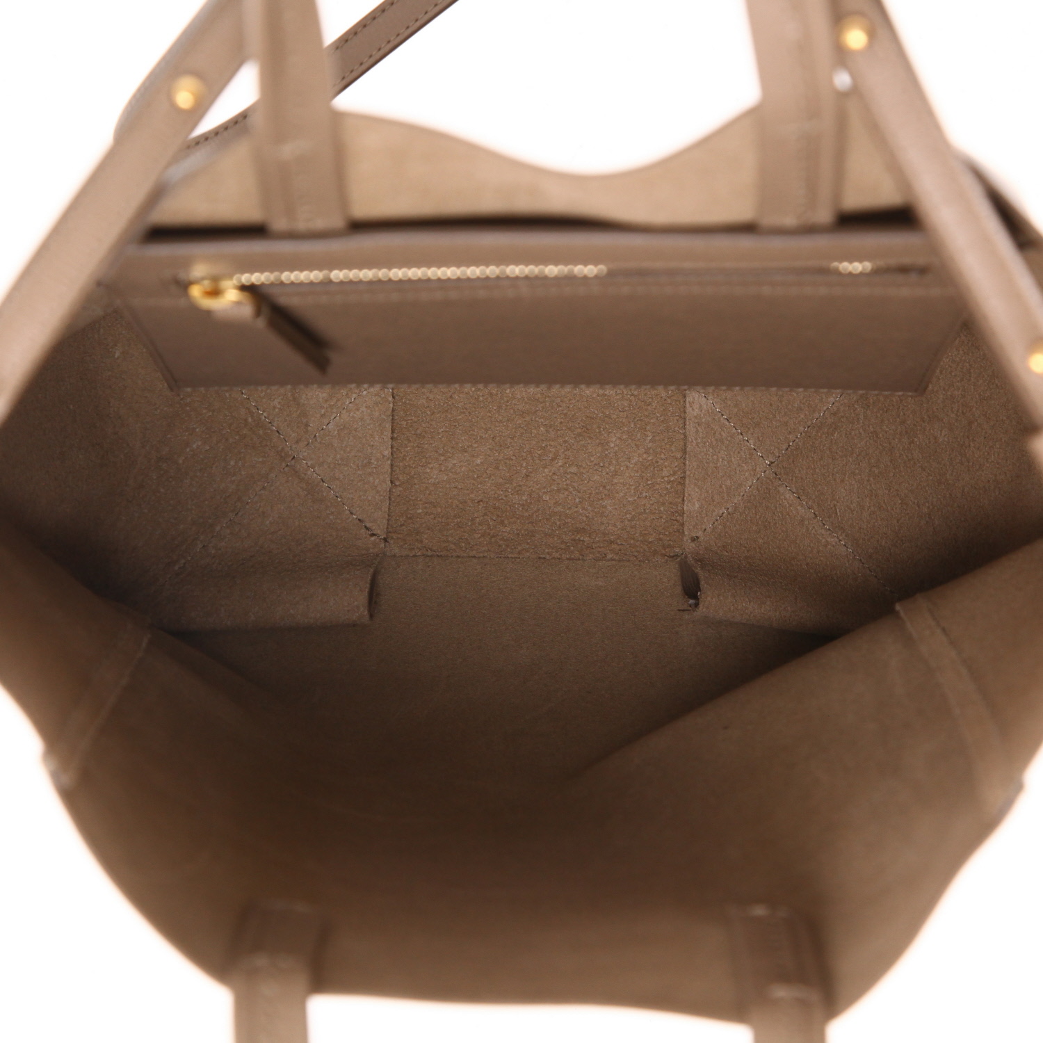 Celine  Vertical handbag  in taupe grained leather - Detail D3