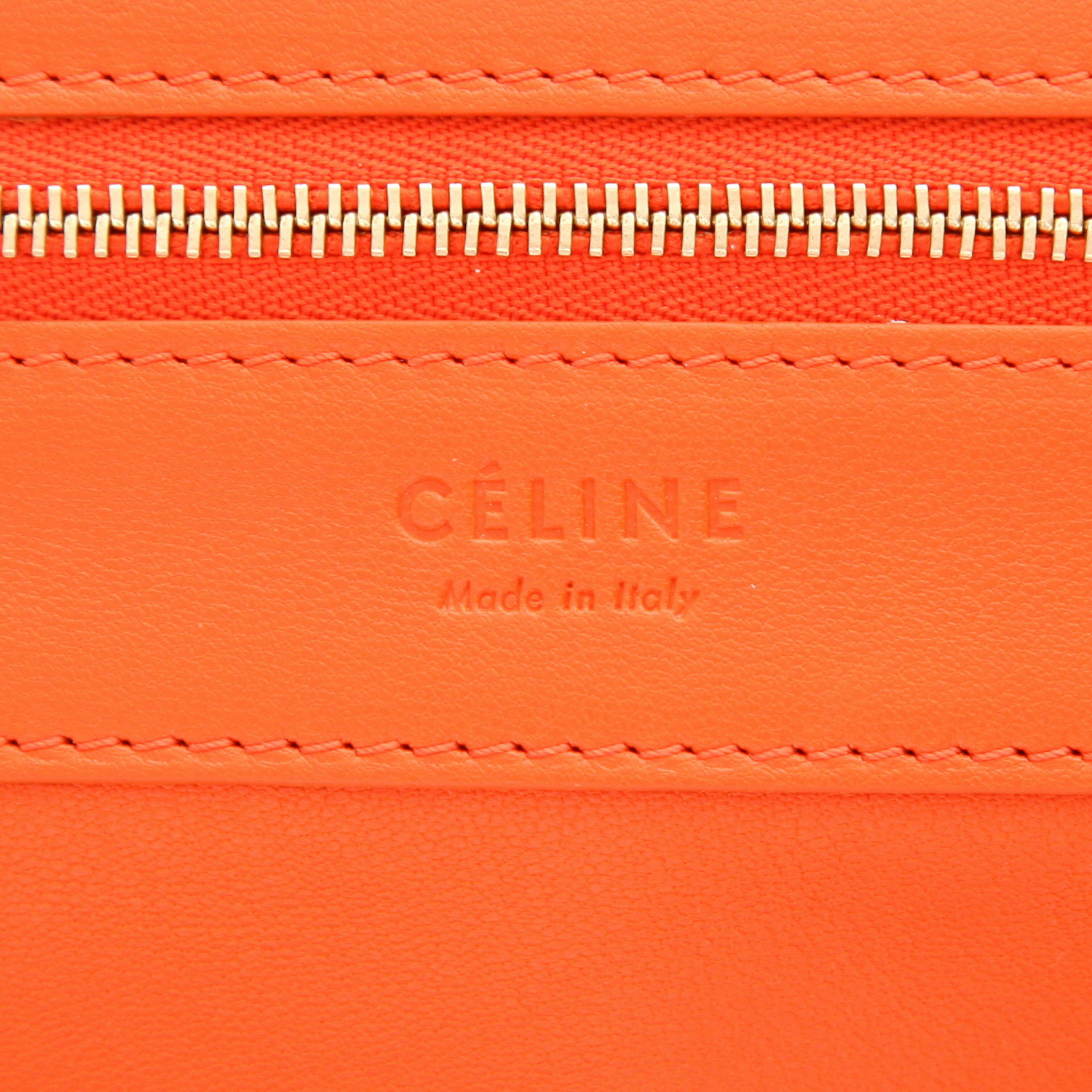 Sac cabas Celine   en cuir orange et rose - Detail D2