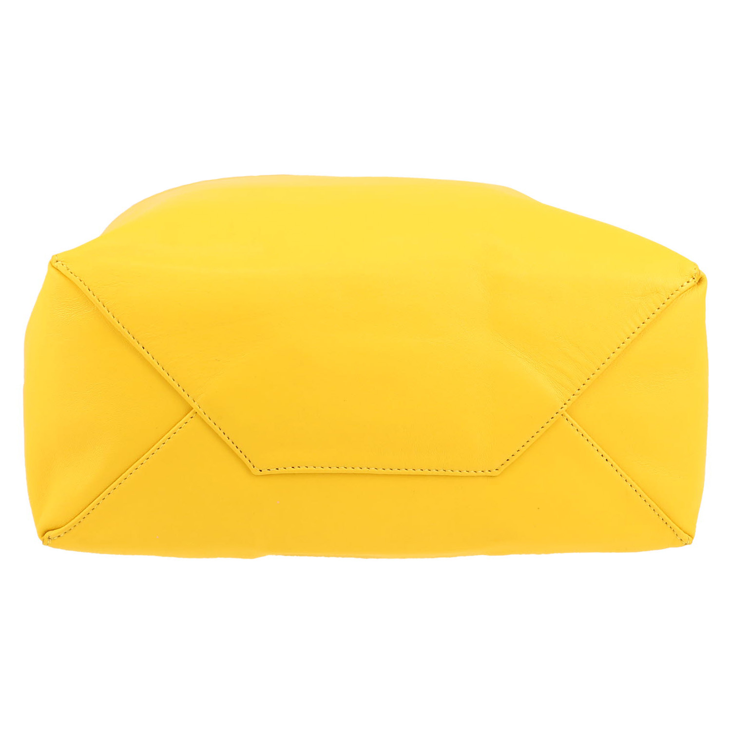 Sac cabas Celine  Vertical en cuir blanc et jaune - Detail D1