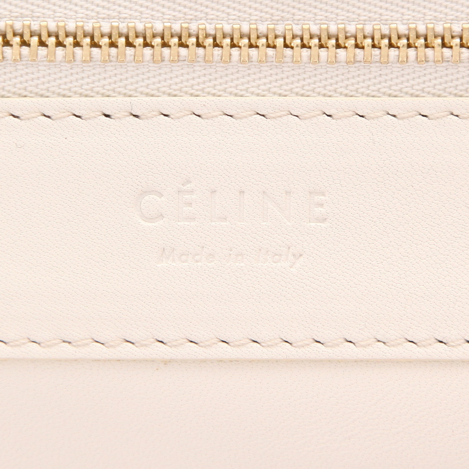 Celine  Vertical shopping bag  in white and yellow leather - Detail D2