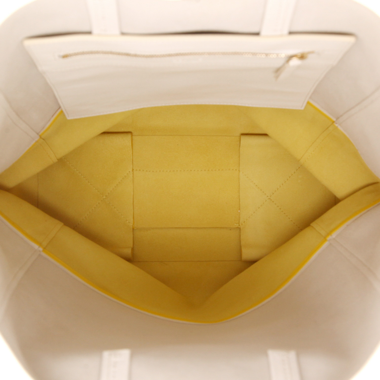 Sac cabas Celine  Vertical en cuir blanc et jaune - Detail D3