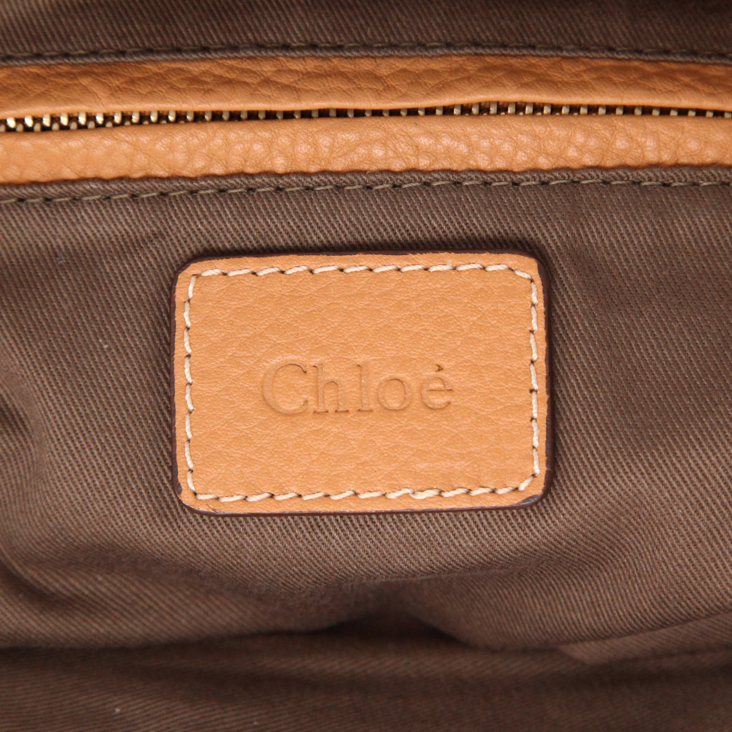 Chloé  Marcie handbag  in brown leather - Detail D2