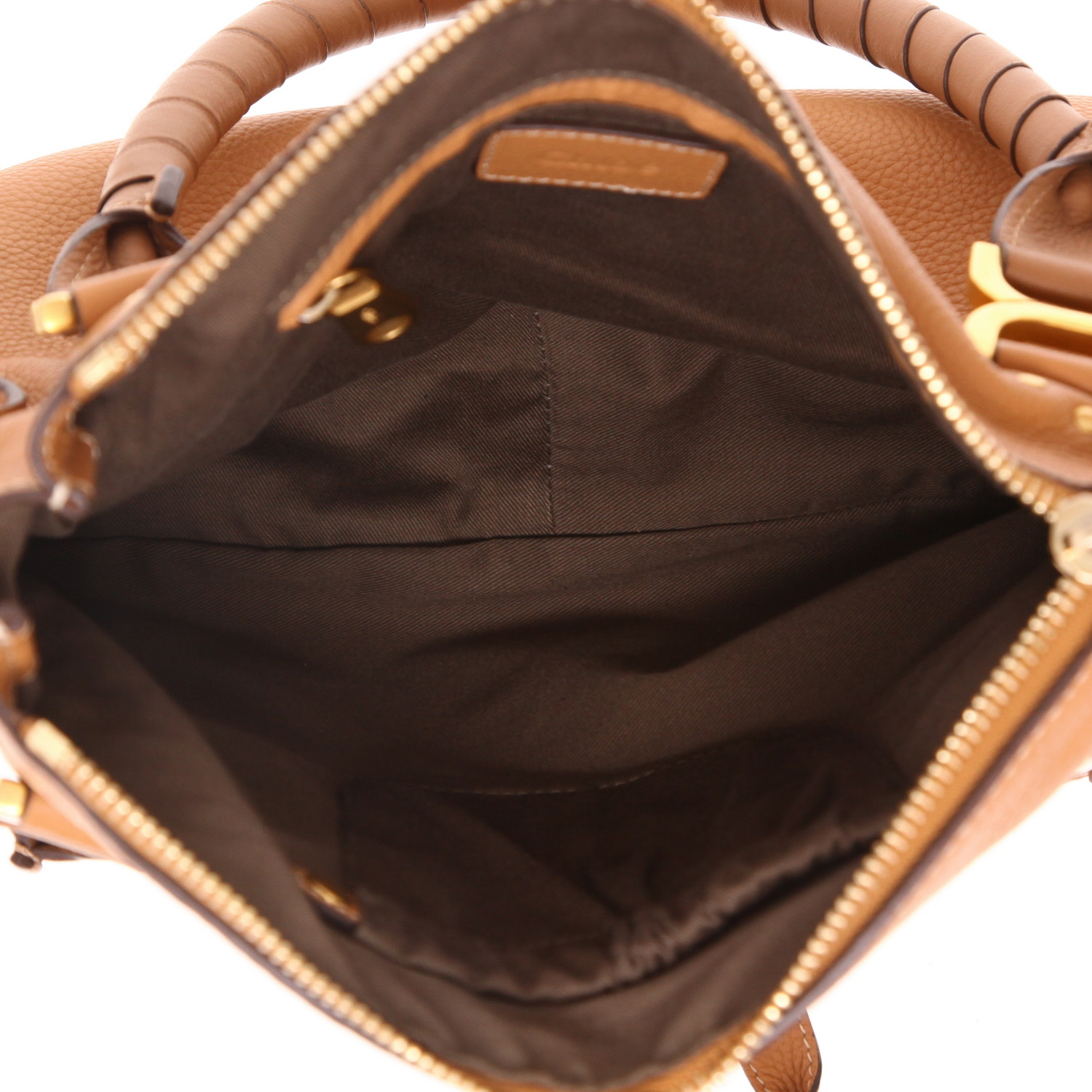 Chloé  Marcie handbag  in brown leather - Detail D3