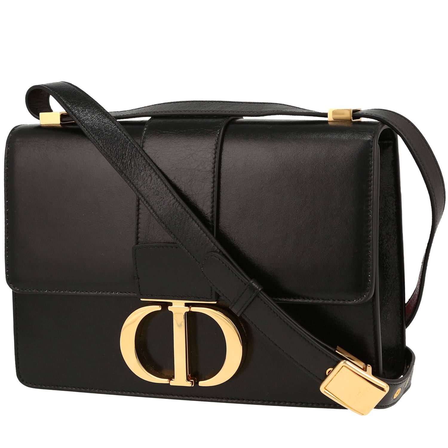 30 Montaigne Handbag In Black Leather
