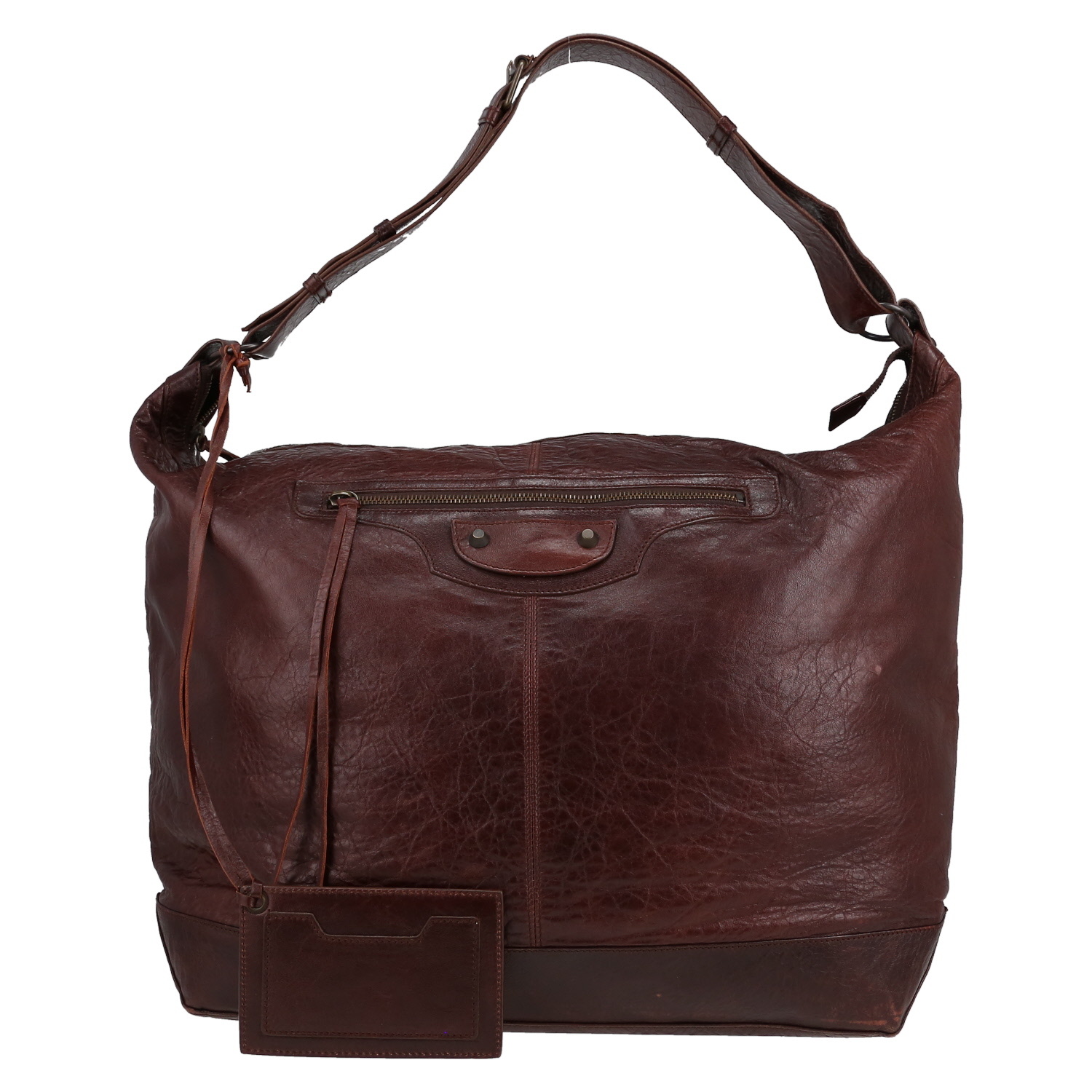 Balenciaga   shopping bag  in brown leather - Detail D1