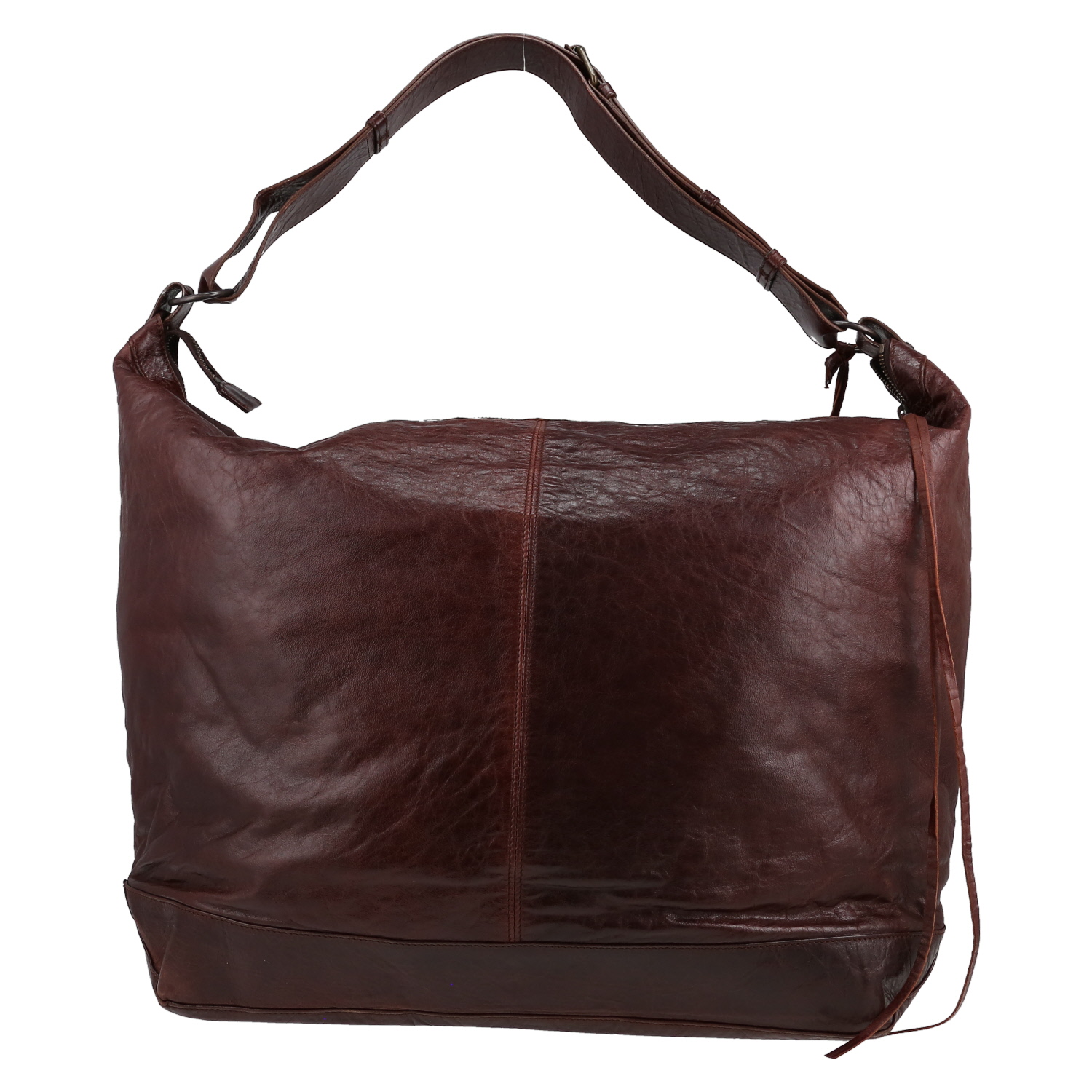 Balenciaga   shopping bag  in brown leather - Detail D5