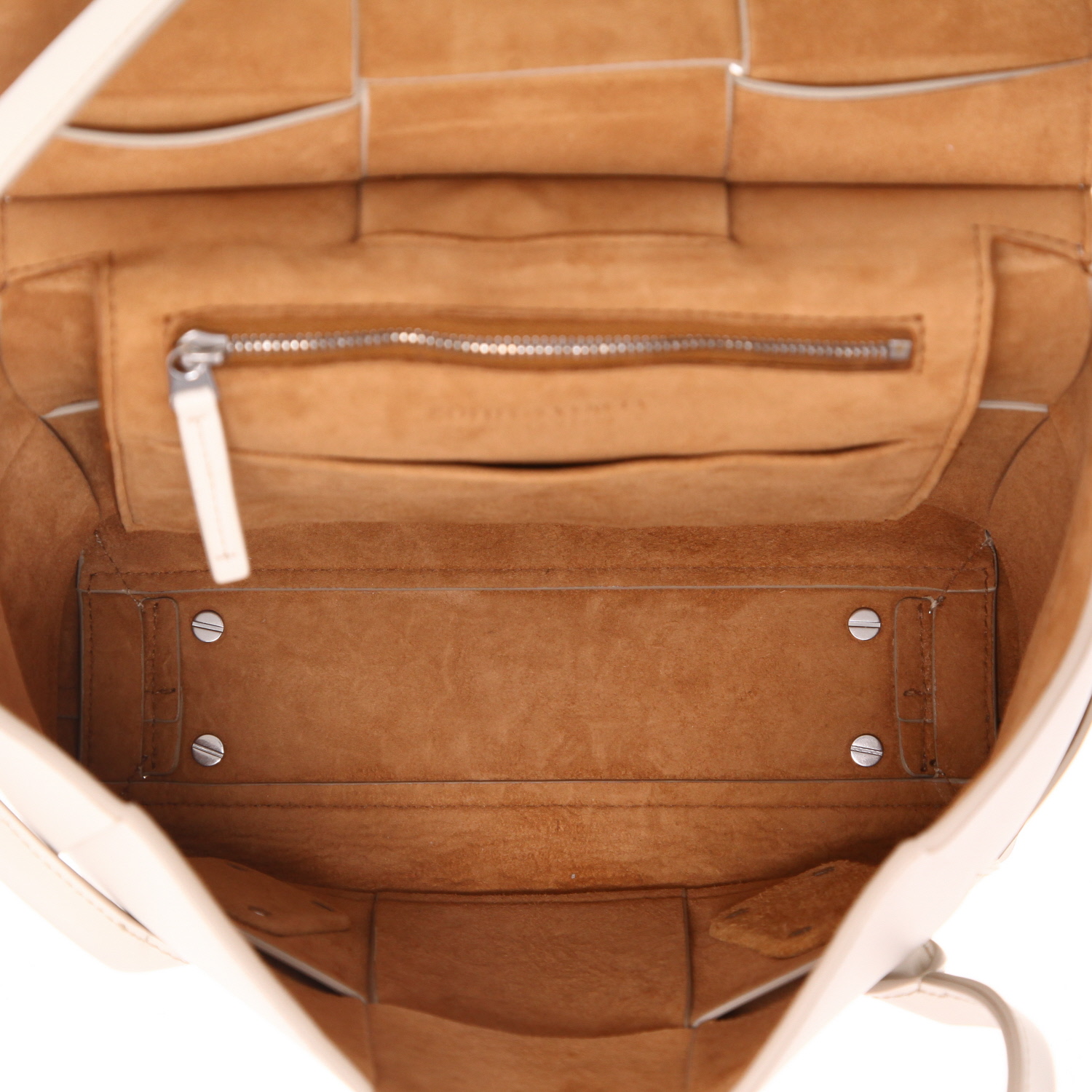 Sac à main Bottega Veneta  Arco en cuir intrecciato blanc - Detail D3